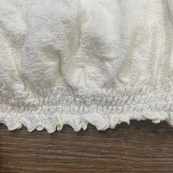 Madewell Texture & Thread Smocked Bell-Sleeve Top, CREAM, size Small NWT - Picture 5 of 13